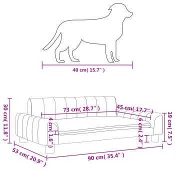 Hundebett Creme 90x53x30 cm Stoff