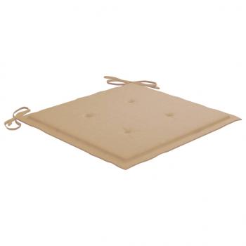 Gartenstuhl-Kissen 6 Stk. Beige 40x40x3 cm Oxford-Gewebe