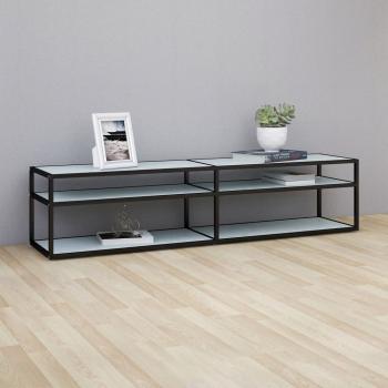 ARDEBO.de - TV-Schrank Weiß Marmor-Optik 180x40x40,5 cm Hartglas