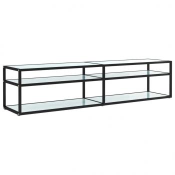 TV-Schrank Weiß Marmor-Optik 180x40x40,5 cm Hartglas