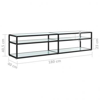 TV-Schrank Weiß Marmor-Optik 180x40x40,5 cm Hartglas