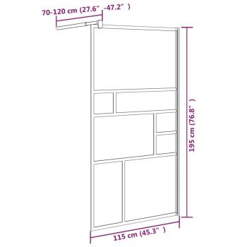 Duschwand für Walk-In Dusche 115x195 cm ESG-Glas Weiß