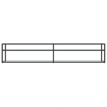 TV-Schrank Weiß Marmor-Optik 220x40x40,5 cm Hartglas