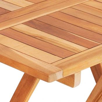 3-tlg. Bistroset mit Schwarzen Kissen Massivholz Teak