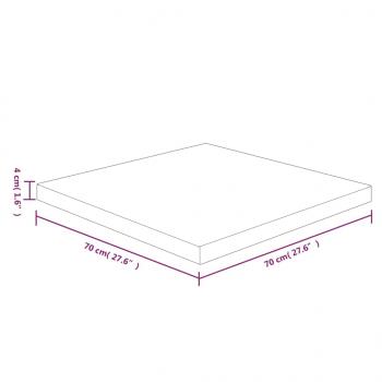 Tischplatte Quadratisch 70x70x4 cm Eichenholz Unbehandelt