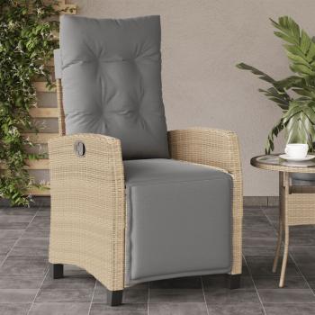 Gartensessel mit Fußteil 2 Stk. Verstellbar Poly Rattan