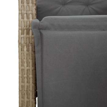 Gartensessel mit Fußteil 2 Stk. Verstellbar Poly Rattan