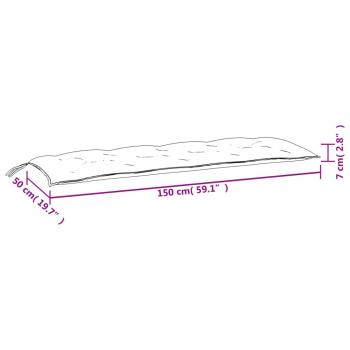 Gartenbank-Auflage Melange Anthrazit 150x50x7 cm Stoff