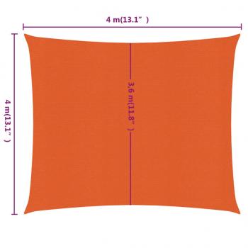 Sonnensegel 160 g/m² Quadratisch Orange 4x4 m HDPE