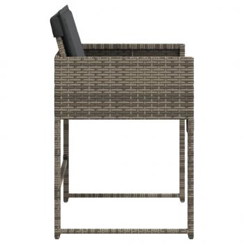 Gartenstühle mit Kissen 4 Stk. Grau Poly Rattan