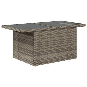 10-tlg. Garten-Sofagarnitur mit Kissen Grau Poly Rattan