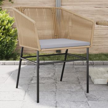 ARDEBO.de - Gartenstühle 2 Stk. mit Kissen Braun Poly Rattan