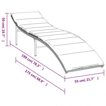 Sonnenliegen 2 Stk. mit Auflagen Braun Poly Rattan