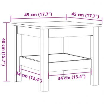 Couchtisch Wachsbraun 45x45x40 cm Massivholz Kiefer