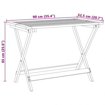 Gartentisch Klappbar 90x52,5x65 cm Massivholz Akazie