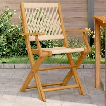 ARDEBO.de - Gartenstühle 2 Stk. Beige Massivholz Akazie und Polypropylen