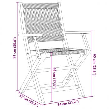 Gartenstühle 2 Stk. Beige Massivholz Akazie und Polypropylen