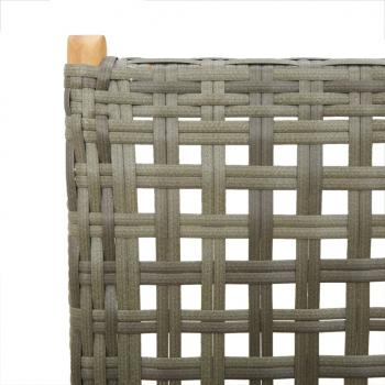 7-tlg. Garten-Essgruppe Poly Rattan und Massivholz Grau