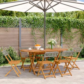 ARDEBO.de - Gartenstühle 6 Stk. Klappbar Grau Poly Rattan & Massivholz