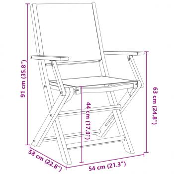 Gartenstühle 4 Stk. Klappbar Taupe Stoff und Massivholz