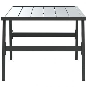 Garten-Couchtisch Schwarz 90x45x35 cm Pulverbeschichteter Stahl