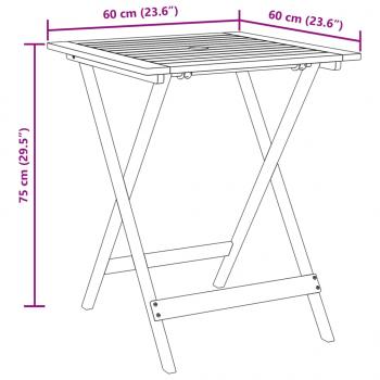 3-tlg. Bistro-Set Beige Polypropylen und Massivholz