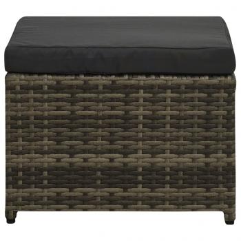 8-tlg. Garten-Lounge-Set mit Kissen Poly Rattan Grau