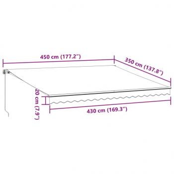 Markise Manuell mit LEDs Braun 450x350 cm