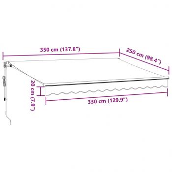 Markise Automatisch mit LEDs Braun 350x250 cm