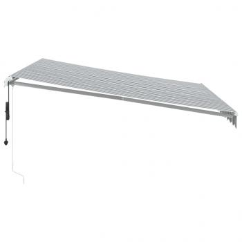 Markise Automatisch mit LED Anthrazit & Weiß 400x300 cm