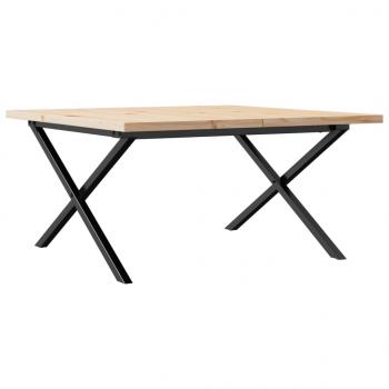 Couchtisch X-Gestell 80x80x45,5cm Massivholz Kiefer & Gusseisen