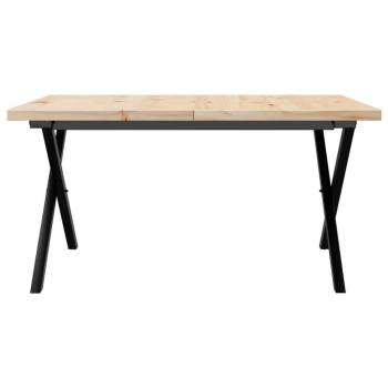 Couchtisch X-Gestell 80x80x45,5cm Massivholz Kiefer & Gusseisen