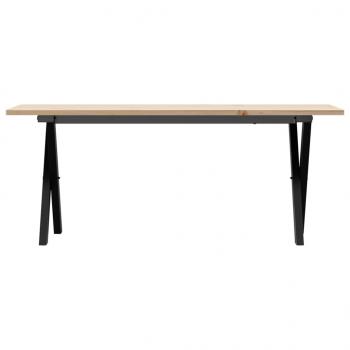 Couchtisch X-Gestell 110x40x45 cm Massivholz Kiefer & Gusseisen