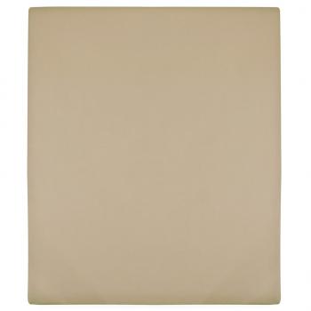 ARDEBO.de - Spannbettlaken Jersey Taupe 180x200 cm Baumwolle