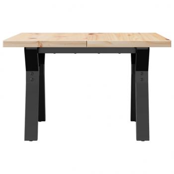 Couchtisch Y-Gestell 70x70x40,5cm Massivholz Kiefer & Gusseisen