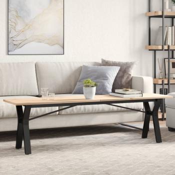 ARDEBO.de - Couchtisch Y-Gestell 160x40x45 cm Massivholz Kiefer & Gusseisen