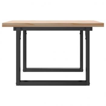 Couchtisch O-Gestell 70x70x40,5cm Massivholz Kiefer & Gusseisen