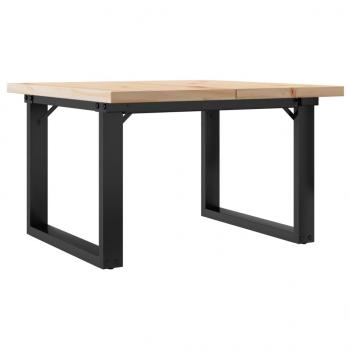 Couchtisch O-Gestell 70x70x40,5cm Massivholz Kiefer & Gusseisen