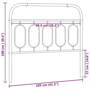 Kopfteil Metall Schwarz 100 cm