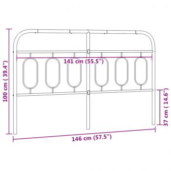 Kopfteil Metall Schwarz 140 cm