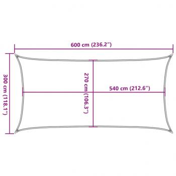 Sonnensegel 160 g/m² Rechteckig Hellgrau 3x6 m HDPE