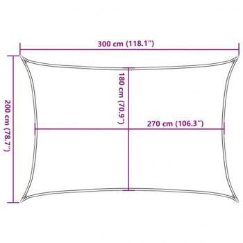 Sonnensegel 160 g/m² Rechteckig Sandfarben 2x3 m HDPE