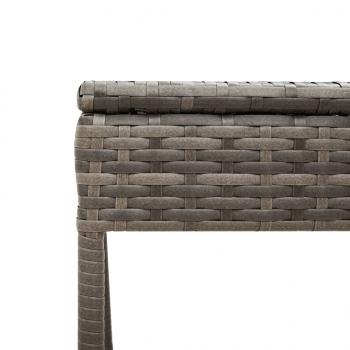 Sonnenliege mit Tisch und Auflage Grau Poly Rattan