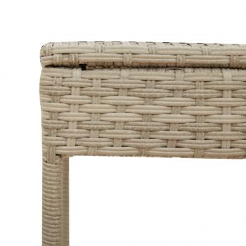 Sonnenliegen 2 Stk. mit Dach und Tisch Hellgrau Poly Rattan