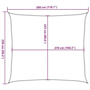 Sonnensegel 160 g/m² Rechteckig Hellgrau 2,5x3 m HDPE