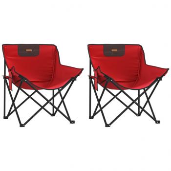 Campingstühle 2 Stk. mit Tasche Klappbar Rot