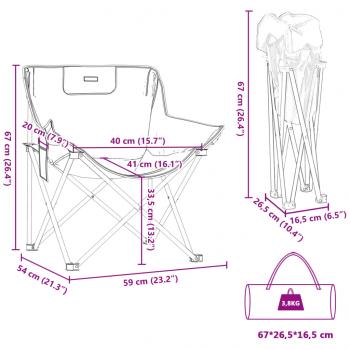 Campingstühle 2 Stk. mit Tasche Klappbar Rot