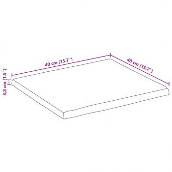 Tischplatte mit Baumkante 40x40x3,8 cm Massivholz Mango