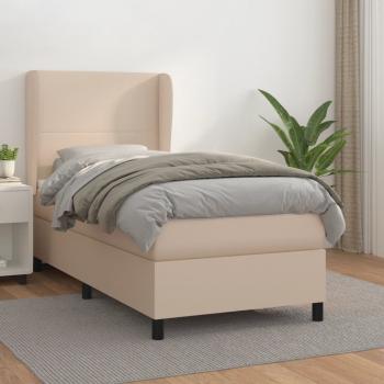 ARDEBO.de - Boxspringbett Matratze Cappuccino-Braun 100x200cm Kunstleder