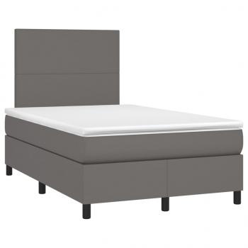 Boxspringbett mit Matratze Grau 120x200 cm Kunstleder